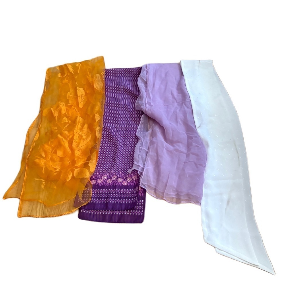 Vintage Scarf Bundle Purple Orange Floral